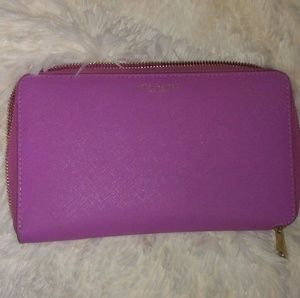 Henri Bendel Purple Wallet with Gold Accents